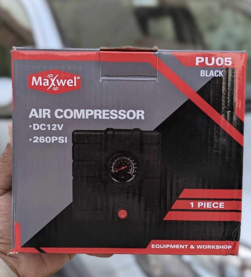 Maxwel Air Compressor DC 12V Portable Tire Inflator For Cars, Bikes & More