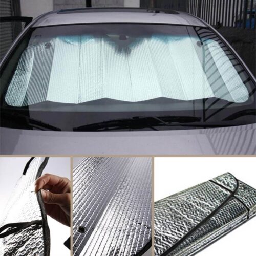 Universal Car Windshield Umbrella Sun Shade | Foldable | UV Reflection | Silver